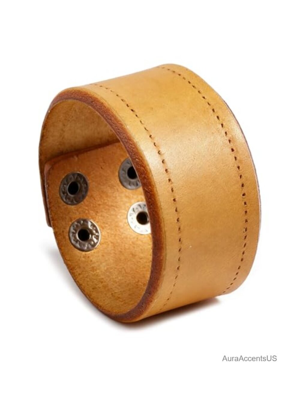 Wide Leather Cuff Bracelet Women Adjustable Punk Wristband Faux Leather